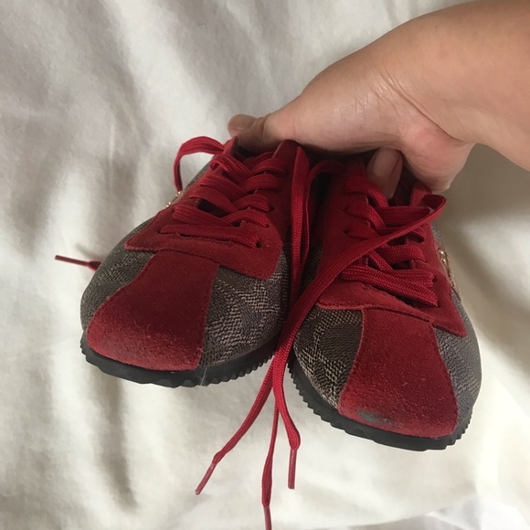 Coach red and brown sneakers - Picture 4 of 13